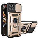 For OPPO Realme 8i Sliding Camera Cover TPU+PC Phone Case(Gold) - 1