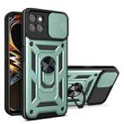 For OPPO Realme 8i Sliding Camera Cover TPU+PC Phone Case(Green) - 1