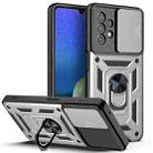 For Samsung Galaxy A13 4G Sliding Camera Cover TPU+PC Phone Case(Silver) - 1