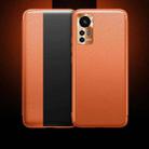 For Xiaomi 12 5G Window View Leather Phone Case(Orange) - 1