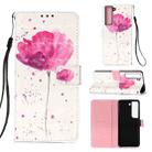 For Samsung Galaxy S22 5G 3D Painting Flip Leather Case with Holder(Flower) - 1