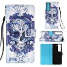 For Samsung Galaxy S22 5G 3D Painting Flip Leather Case with Holder(Cloud Skull) - 1