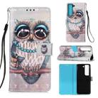 For Samsung Galaxy S22+ 5G 3D Painting Flip Leather Case with Holder(Owl) - 1