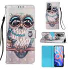 For Xiaomi Redmi Note 11 3D Painting Flip Leather Case with Holder(Owl) - 1