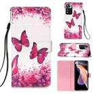 For Xiaomi Redmi Note 11 Pro 3D Painting Flip Leather Case with Holder(Red Butterfly) - 1