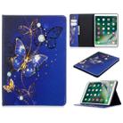 For iPad 10.2 Colored Drawing Pattern Horizontal Flip PU Leather Case with Holder & Card Slots & Wallet(Purple Butterfly) - 1