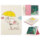 For iPad 10.2 Colored Drawing Pattern Horizontal Flip PU Leather Case with Holder & Card Slots & Wallet(Umbrella Elephant) - 1