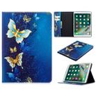 For iPad 10.2 Colored Drawing Pattern Horizontal Flip PU Leather Case with Holder & Card Slots & Wallet(Golden Butterfly) - 1