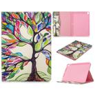 For iPad 10.2 Colored Drawing Pattern Horizontal Flip PU Leather Case with Holder & Card Slots & Wallet(Life Tree) - 1