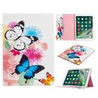 For iPad 10.2 Colored Drawing Pattern Horizontal Flip PU Leather Case with Holder & Card Slots & Wallet(Two Butterfly) - 1