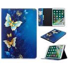 For iPad 10.5 inch Colored Drawing Pattern Horizontal Flip PU Leather Case with Holder & Card Slots & Wallet(Golden Butterfly) - 1