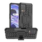 For OPPO Realme 8i Tire Texture TPU + PC Phone Case with Holder(Black) - 1