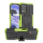 For OPPO Realme 8i Tire Texture TPU + PC Phone Case with Holder(Green) - 1