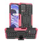 For OPPO Realme 8i Tire Texture TPU + PC Phone Case with Holder(Pink) - 1