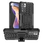 For Xiaomi Redmi Note 11 Pro (China) Tire Texture TPU + PC Phone Case with Holder(Black) - 1