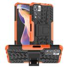 For Xiaomi Redmi Note 11 Pro (China) Tire Texture TPU + PC Phone Case with Holder(Orange) - 1