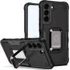 For Samsung Galaxy S22+ 5G Ring Holder Non-slip Armor Phone Case(Black) - 1