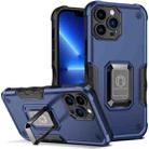 For iPhone 13 Pro Ring Holder Non-slip Armor Phone Case (Blue) - 1