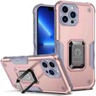 For iPhone 13 Pro Max Ring Holder Non-slip Armor Phone Case (Rose Gold) - 1