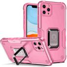 For iPhone 11 Pro Max Ring Holder Non-slip Armor Phone Case (Pink) - 1