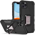For iPhone 11 Pro Max Ring Holder Non-slip Armor Phone Case (Black) - 1