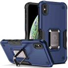 For iPhone XR Ring Holder Non-slip Armor Phone Case(Blue) - 1