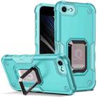 For iPhone SE 2022 / SE 2020 / 8 / 7 Ring Holder Non-slip Armor Phone Case(Mint Green) - 1