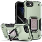 For iPhone SE 2022 / SE 2020 / 8 / 7 Ring Holder Non-slip Armor Phone Case(Green) - 1