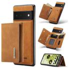 For Google Pixel 6 Pro DG.MING M1 Series 3-Fold Multi Card Wallet + Magnetic Back Cover Case(Brown) - 1