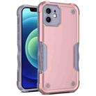 For iPhone 12 Non-slip Armor Phone Case(Rose Gold) - 1