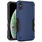 For iPhone X / XS Non-slip Armor Phone Case(Blue) - 1