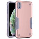 For iPhone X / XS Non-slip Armor Phone Case(Rose Gold) - 1