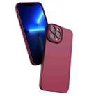 Color-contrast PC + TPU Case For iPhone 12(Wine Red+Rose Red) - 1