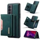 For OnePlus 9RT 5G DG.MING M2 Series 3-Fold Multi Card Bag + Magnetic Back Cover Case(Green) - 1