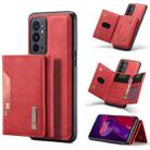 For OnePlus 9RT 5G DG.MING M2 Series 3-Fold Multi Card Bag + Magnetic Back Cover Case(Red) - 1