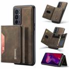 For OnePlus 9RT 5G DG.MING M2 Series 3-Fold Multi Card Bag Back Cover Leather Phone Case(Coffee) - 1