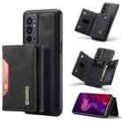 For OnePlus 9RT 5G DG.MING M2 Series 3-Fold Multi Card Bag Back Cover Leather Phone Case(Black) - 1