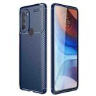 For Motorola Moto G31 US Version Carbon Fiber Texture TPU Phone Case(Blue) - 1