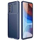 For Motorola Moto G41 Carbon Fiber Texture TPU Phone Case(Blue) - 1