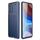 For Motorola Moto G51 Carbon Fiber Texture TPU Phone Case(Blue) - 1