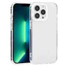 For iPhone 13 Pro Max Macaron Lens Frame Transparent TPU Phone Case (White) - 1