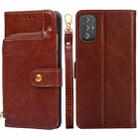 For Motorola Moto G Power 2022 Zipper Bag Leather Phone Case(Brown) - 1