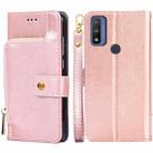 For Motorola Moto G Pure Zipper Bag Leather Phone Case(Rose Gold) - 1