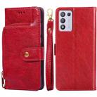 For OPPO K9s / Realme Q3s Zipper Bag Leather Phone Case(Red) - 1