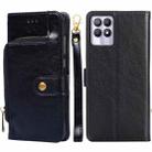 For OPPO Realme 8i Zipper Bag Leather Phone Case(Black) - 1