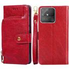For OPPO Realme Narzo 50A Zipper Bag Leather Phone Case(Red) - 1