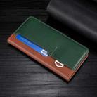 For Samsung Galaxy A13 5G Contrast Color Side Buckle Leather Phone Case(Light Brown + Green) - 1