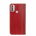 For Motorola Moto E40 Grid Texture Magnetic PU + TPU Leather Phone Case(Red) - 3