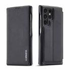 For Samsung Galaxy S22 Ultra 5G LC.IMEEKE Hon Ancient Series Horizontal Flip Leather Phone Case(Black) - 1