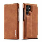 For Samsung Galaxy S22 Ultra 5G LC.IMEEKE Hon Ancient Series Horizontal Flip Leather Phone Case(Brown) - 1
